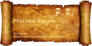 Pfeifauf Karion névjegykártya